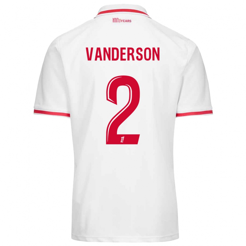 Homem Camisola Vanderson #2 Vermelho Branco Principal 2024/25 Camisa