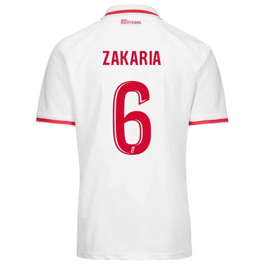 Homem Camisola Denis Zakaria #6 Vermelho Branco Principal 2024/25 Camisa