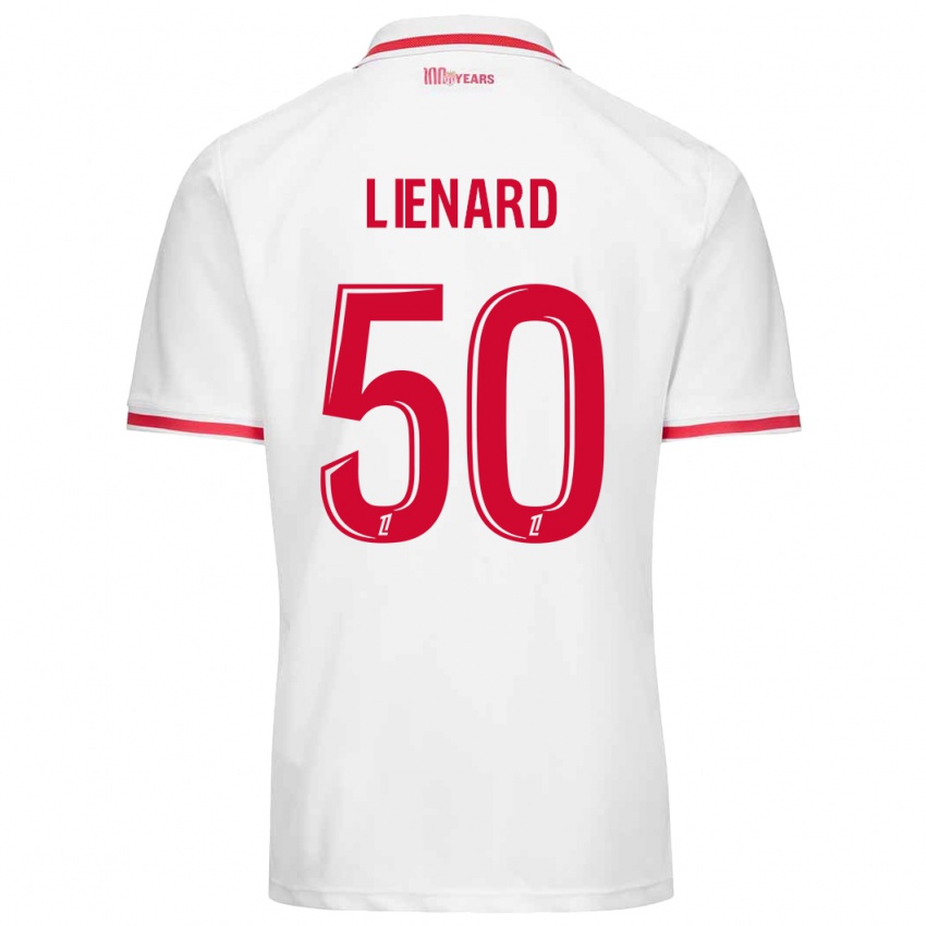 Homem Camisola Yann Lienard #50 Vermelho Branco Principal 2024/25 Camisa