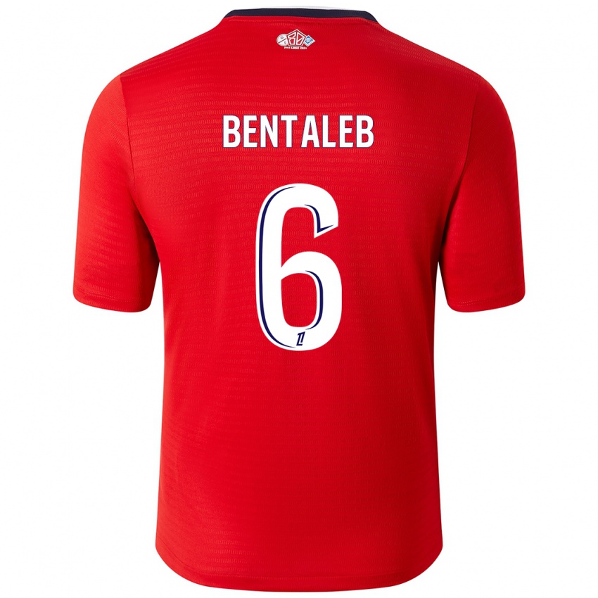 Homem Camisola Nabil Bentaleb #6 Branco Vermelho Principal 2024/25 Camisa