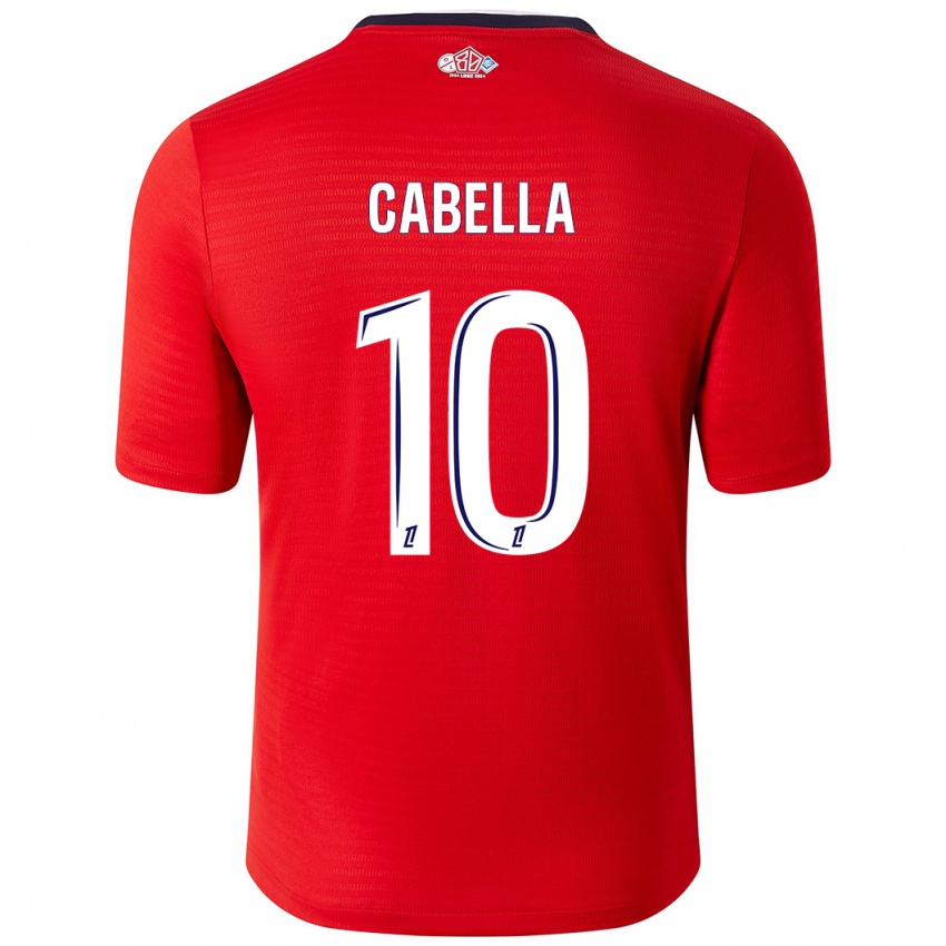 Homem Camisola Remy Cabella #10 Branco Vermelho Principal 2024/25 Camisa