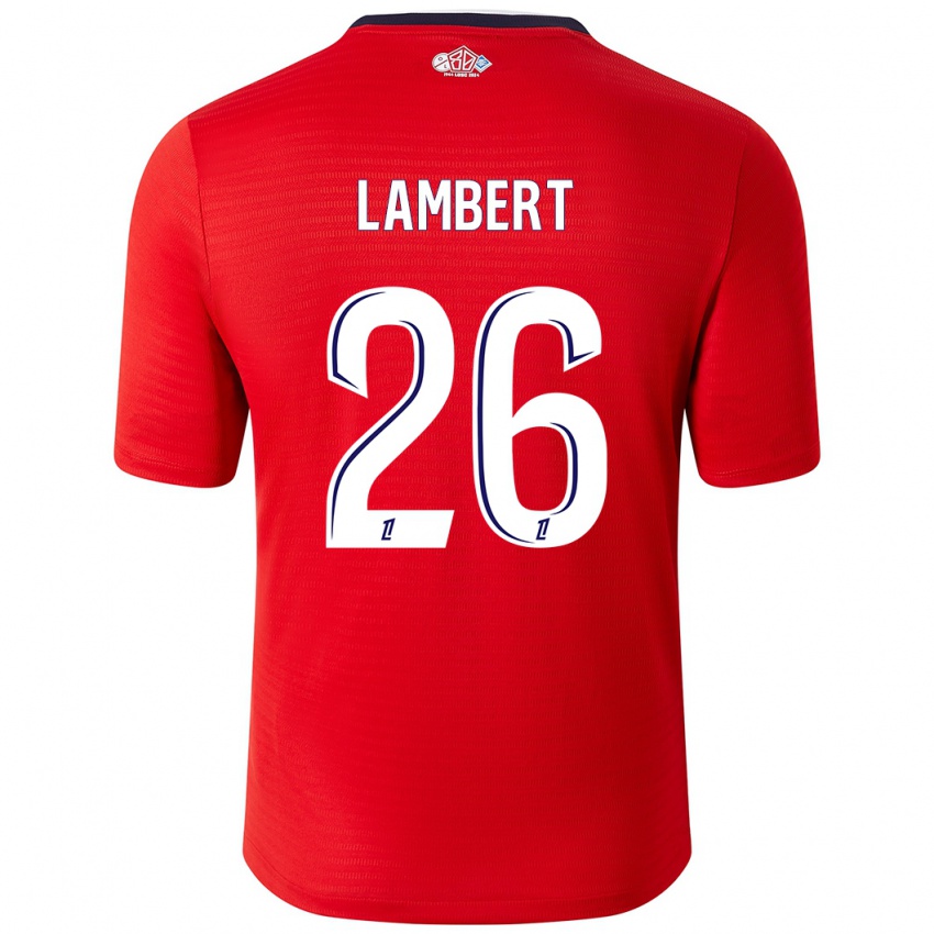 Homem Camisola Anaïs Lambert #26 Branco Vermelho Principal 2024/25 Camisa