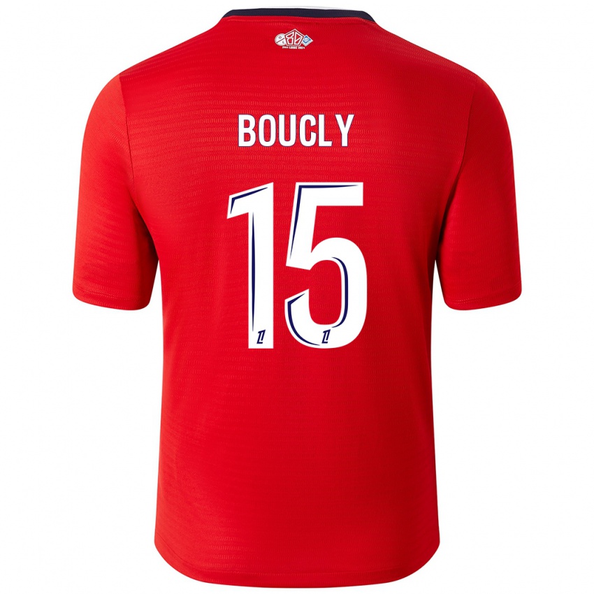 Homem Camisola Maite Boucly #15 Branco Vermelho Principal 2024/25 Camisa