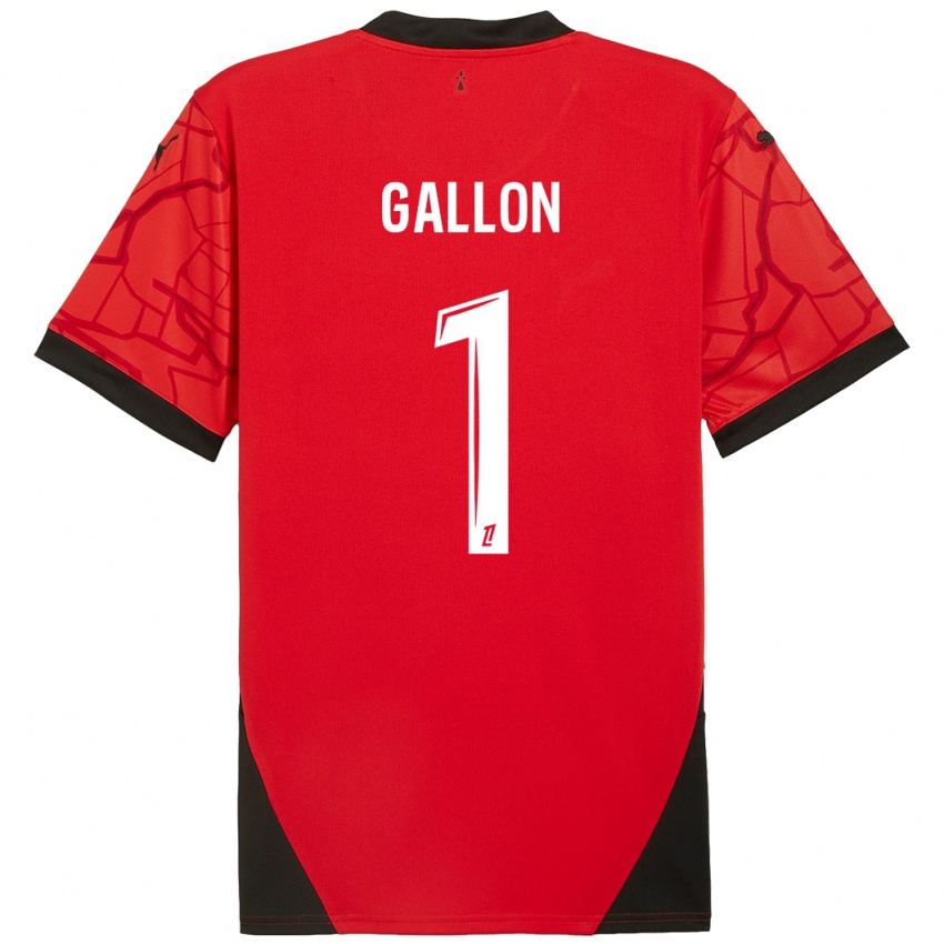 Homem Camisola Gauthier Gallon #1 Vermelho Preto Principal 2024/25 Camisa