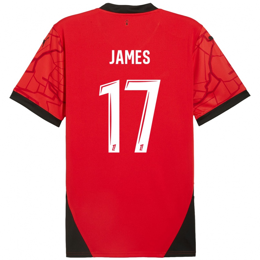 Homem Camisola Jordan James #17 Vermelho Preto Principal 2024/25 Camisa