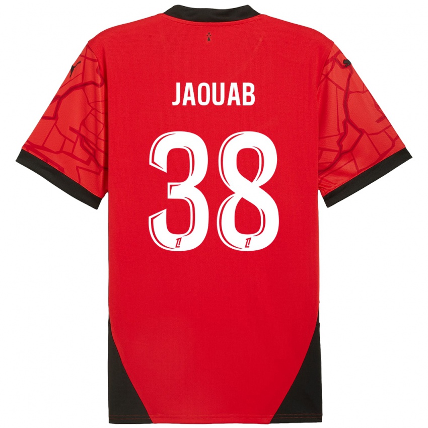 Homem Camisola Mohamed Jaouab #38 Vermelho Preto Principal 2024/25 Camisa