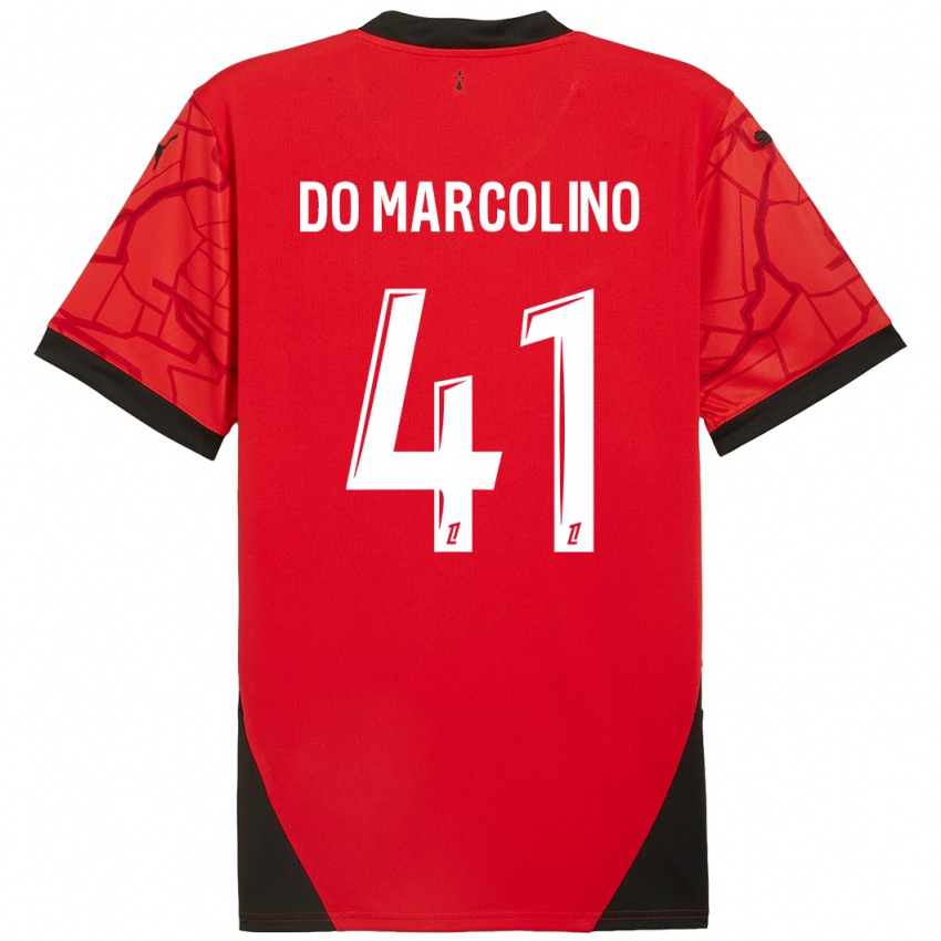 Homem Camisola Alan Do Marcolino #41 Vermelho Preto Principal 2024/25 Camisa