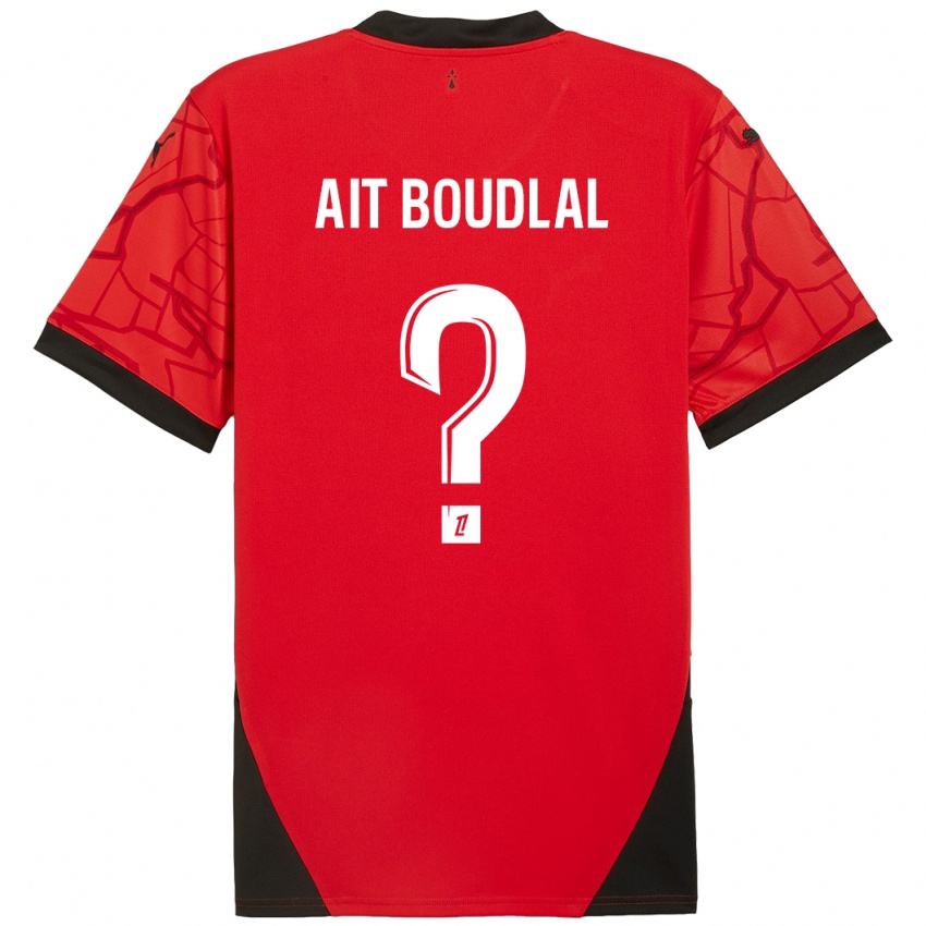 Homem Camisola Abdelhamid Ait Boudlal #0 Vermelho Preto Principal 2024/25 Camisa