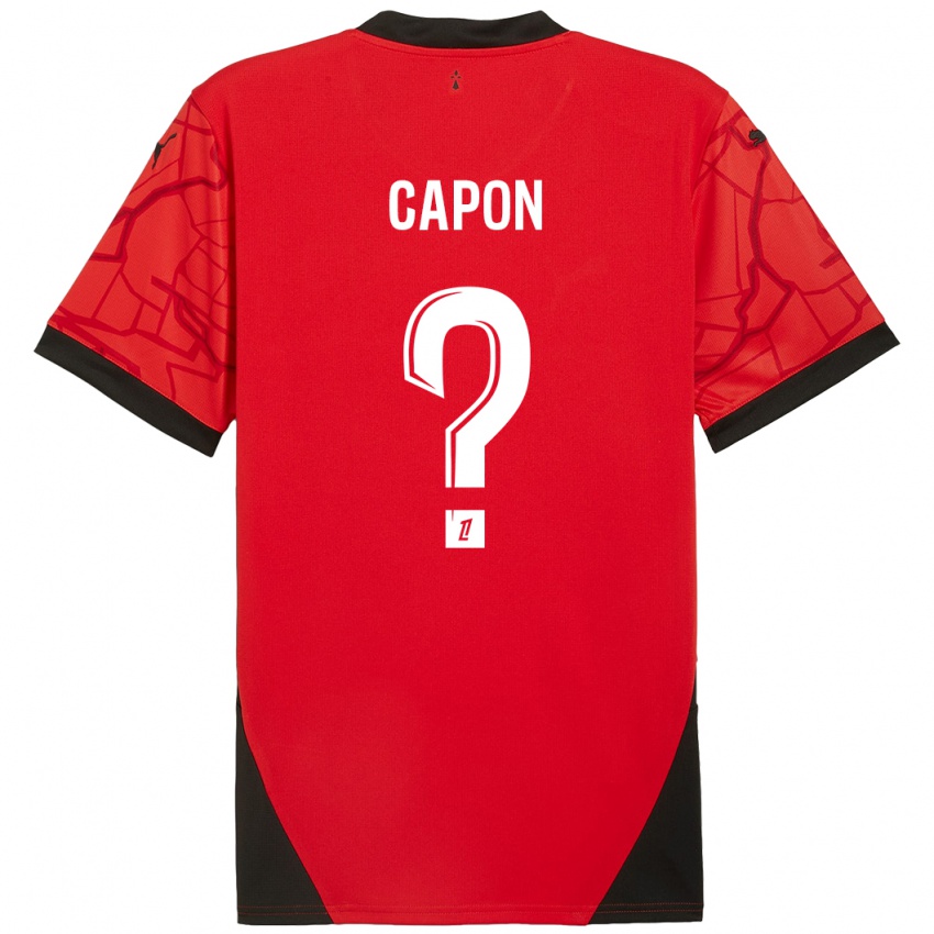 Homem Camisola José Capon #0 Vermelho Preto Principal 2024/25 Camisa