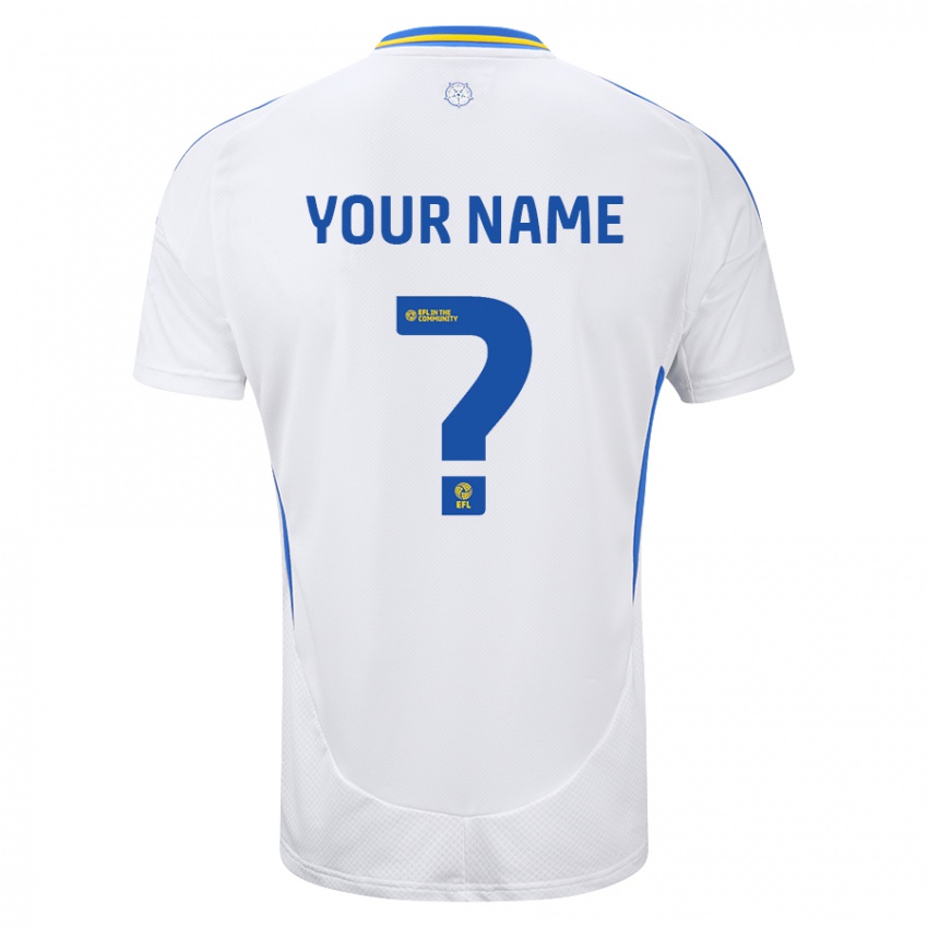 Homem Camisola Seu Nome #0 Azul Branco Principal 2024/25 Camisa