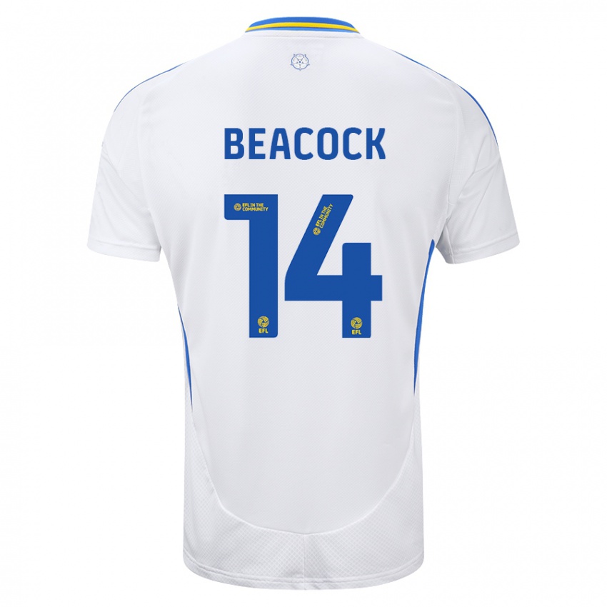 Homem Camisola Molly Beacock #14 Azul Branco Principal 2024/25 Camisa