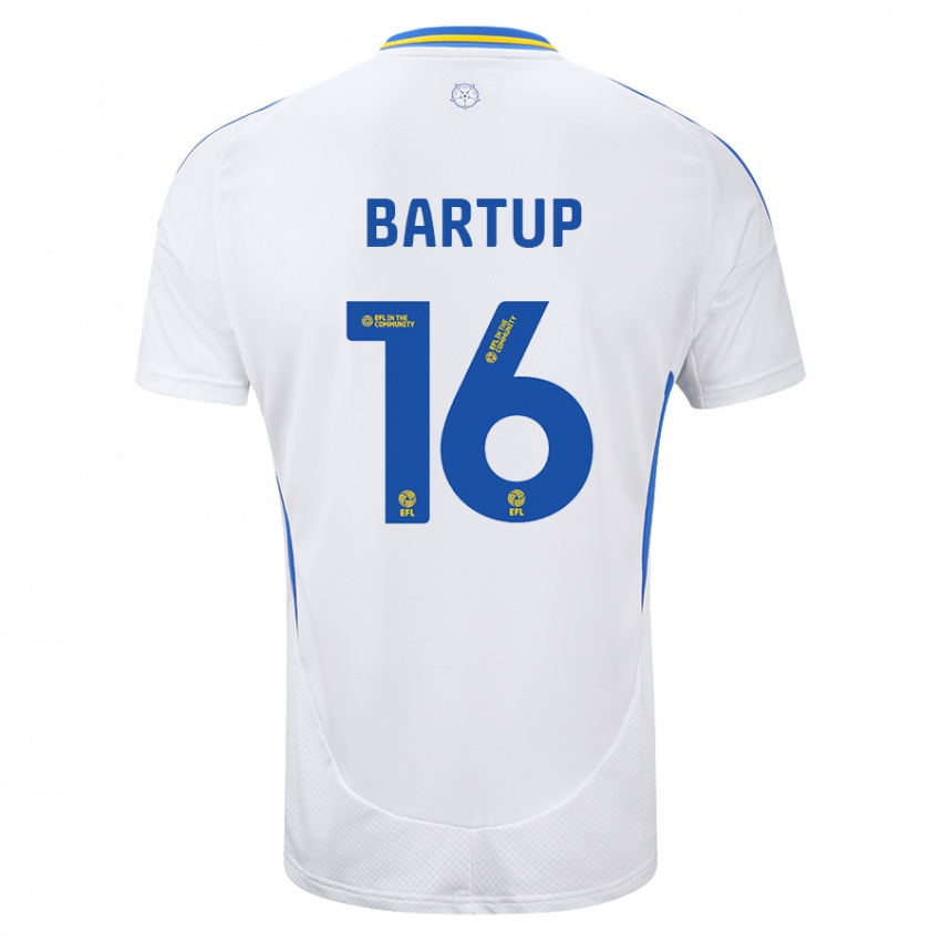 Homem Camisola Laura Bartup #16 Azul Branco Principal 2024/25 Camisa