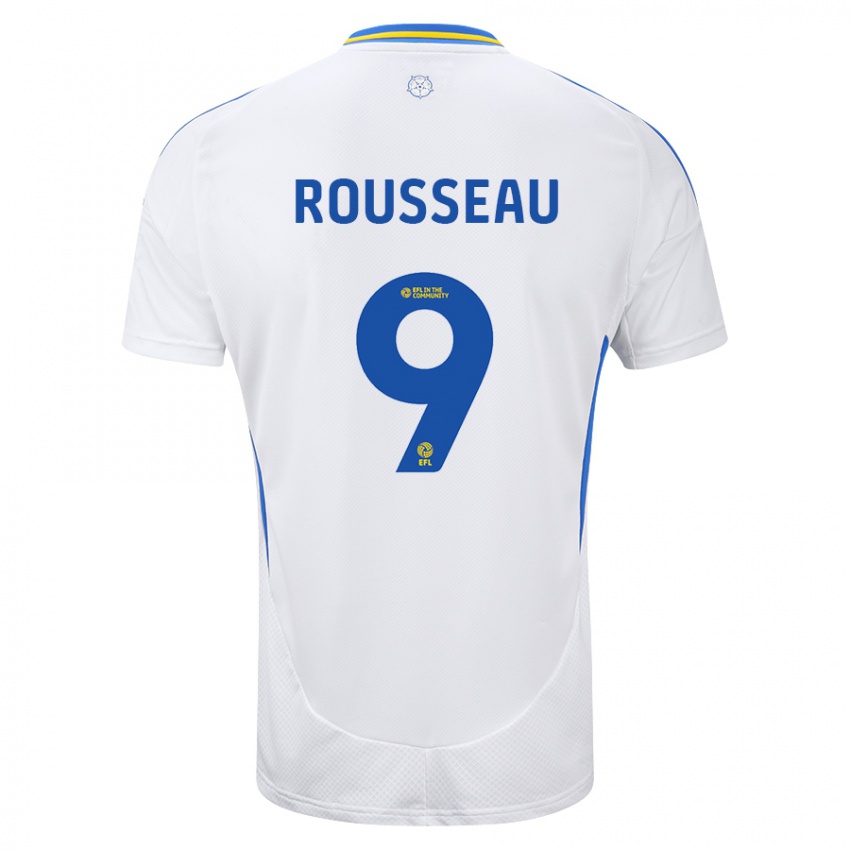 Homem Camisola Jess Rousseau #9 Azul Branco Principal 2024/25 Camisa