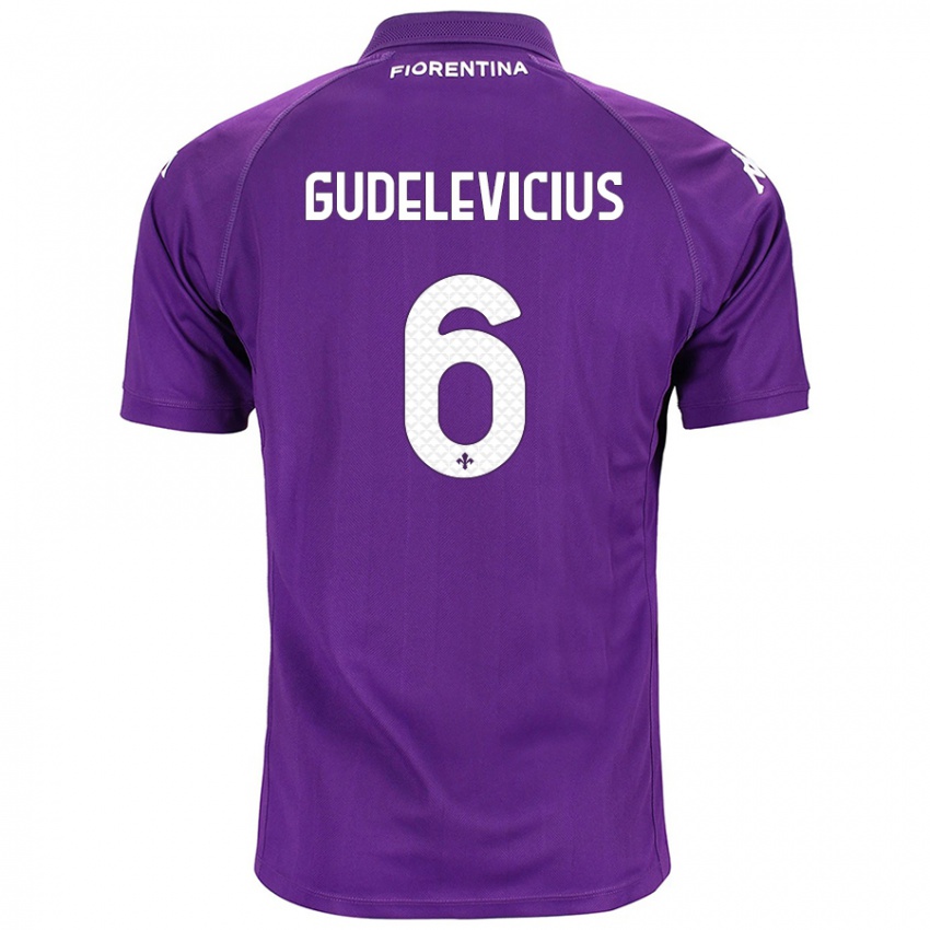 Homem Camisola Ernestas Gudelevicius #6 Roxo Principal 2024/25 Camisa