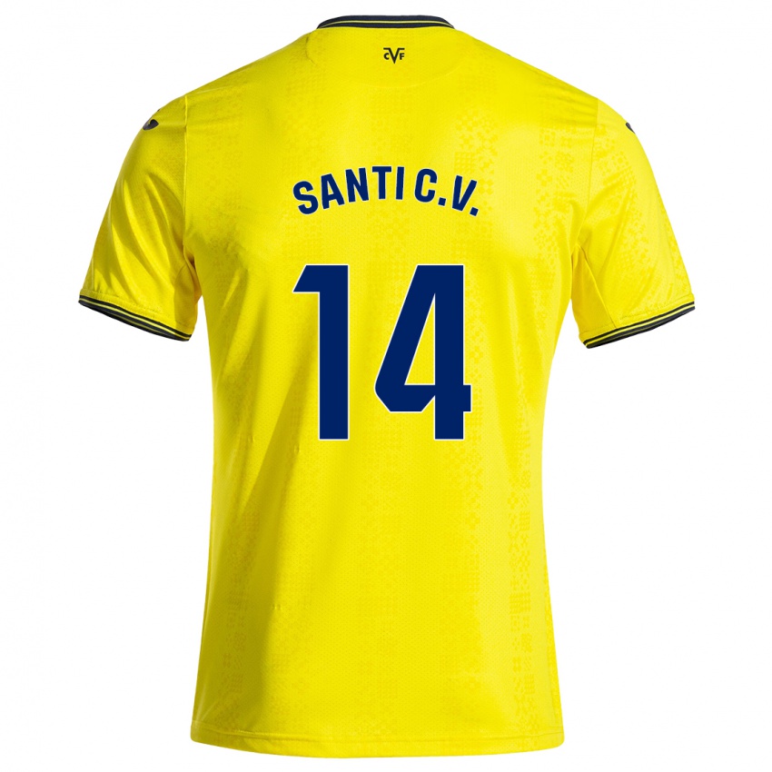 Homem Camisola Santi Comesaña #14 Preto Amarelo Principal 2024/25 Camisa