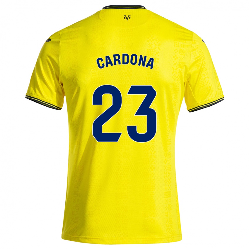 Homem Camisola Sergi Cardona #23 Preto Amarelo Principal 2024/25 Camisa