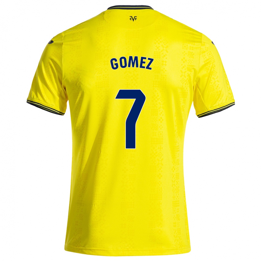 Homem Camisola Lucía Gómez #7 Preto Amarelo Principal 2024/25 Camisa