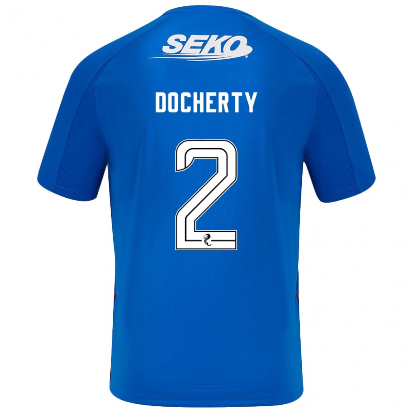 Homem Camisola Nicola Docherty #2 Azul Escuro Principal 2024/25 Camisa