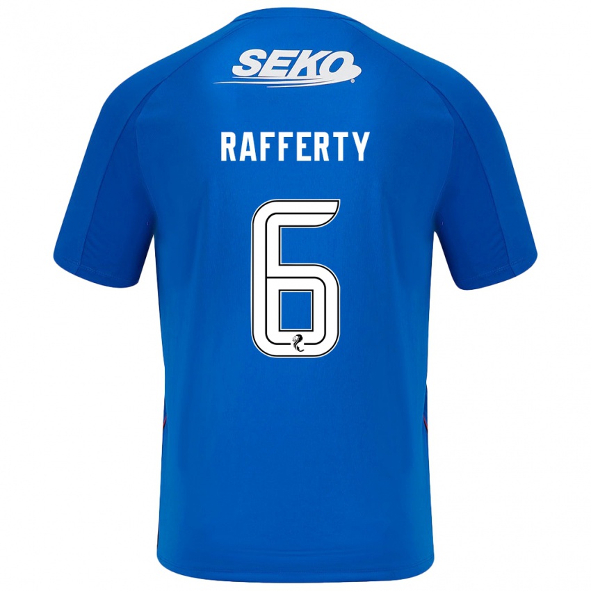 Homem Camisola Laura Rafferty #6 Azul Escuro Principal 2024/25 Camisa