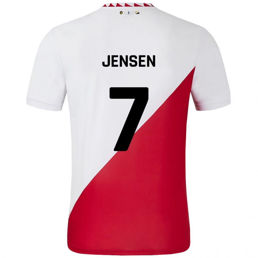 Homem Camisola Victor Jensen #7 Vermelho Branco Principal 2024/25 Camisa