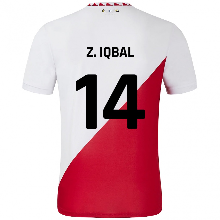 Homem Camisola Zidane Iqbal #14 Vermelho Branco Principal 2024/25 Camisa