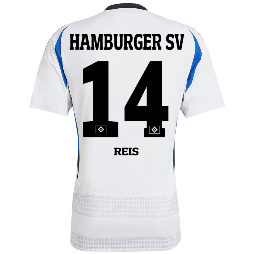 Homem Camisola Ludovit Reis #14 Azul Branco Principal 2024/25 Camisa