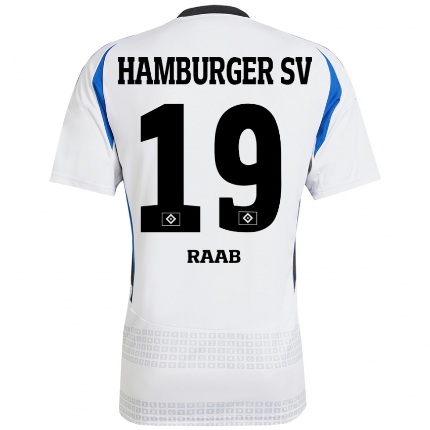 Homem Camisola Matheo Raab #19 Azul Branco Principal 2024/25 Camisa