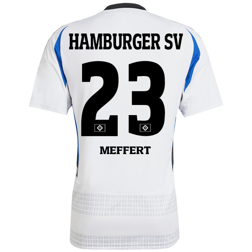 Homem Camisola Jonas Meffert #23 Azul Branco Principal 2024/25 Camisa