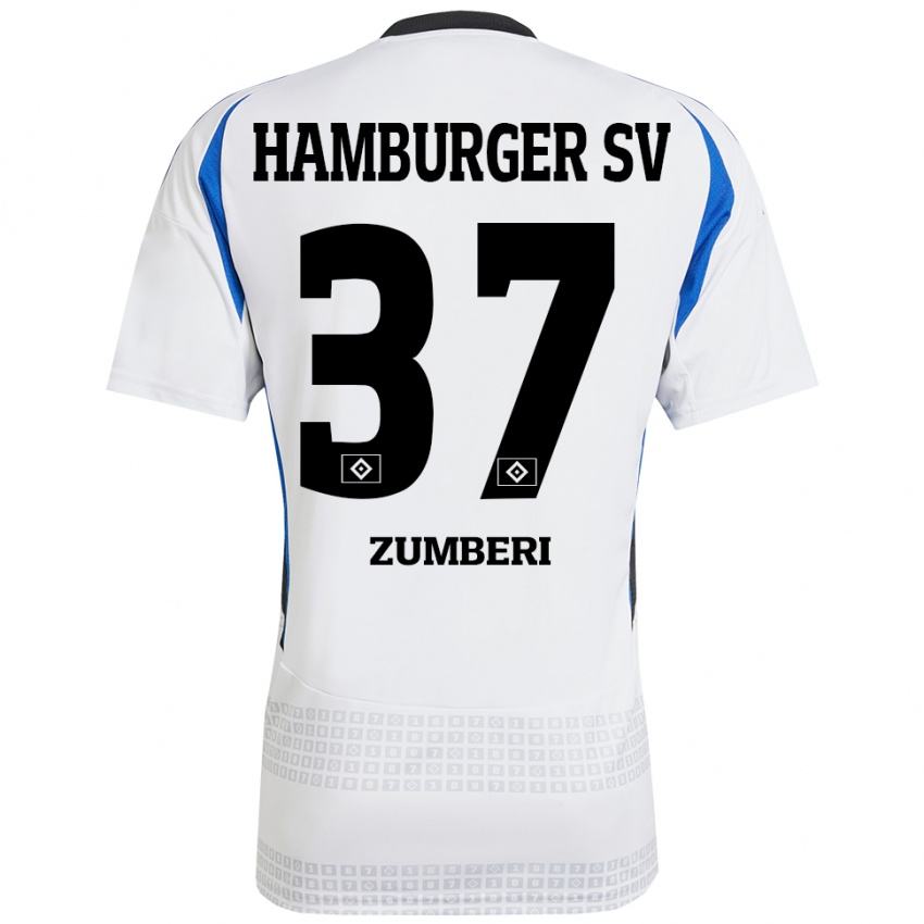 Homem Camisola Valon Zumberi #37 Azul Branco Principal 2024/25 Camisa