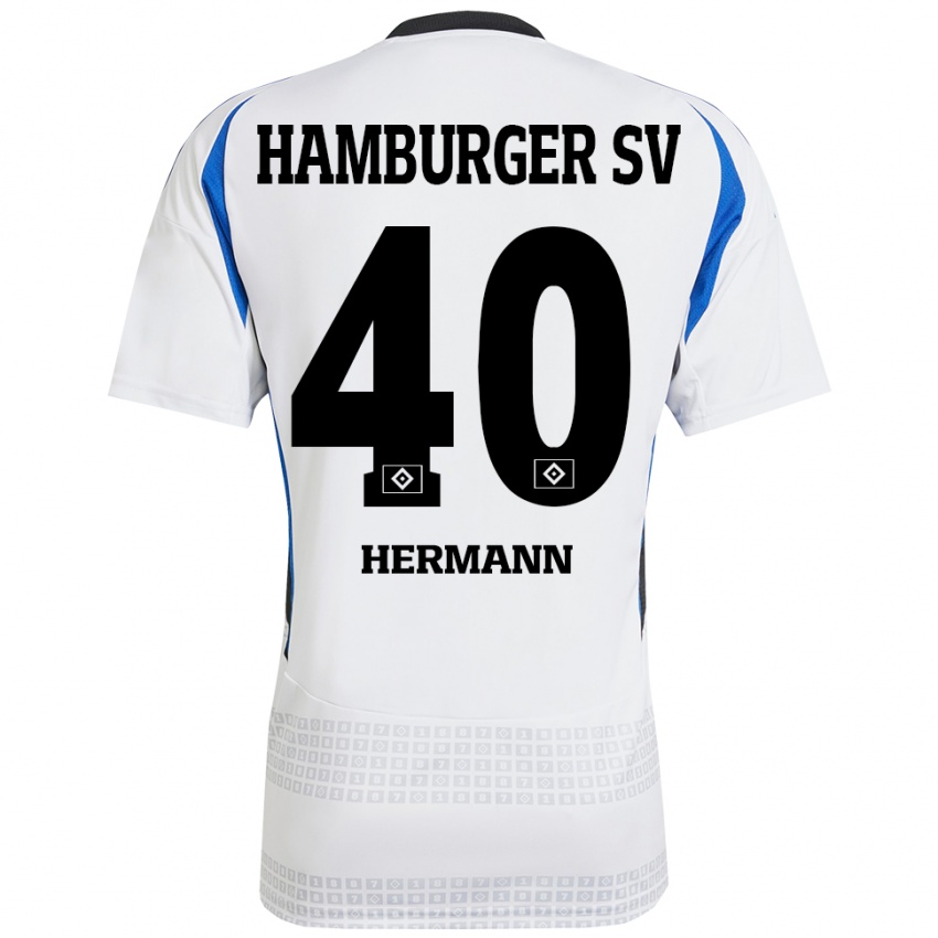 Homem Camisola Hannes Hermann #40 Azul Branco Principal 2024/25 Camisa