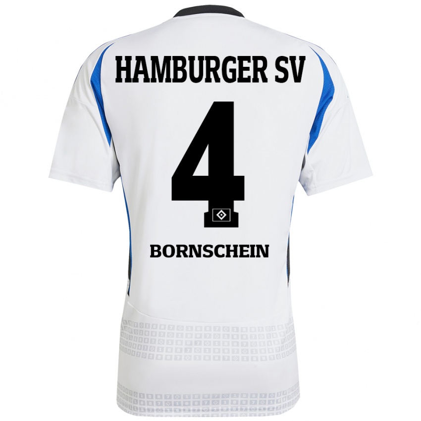 Homem Camisola Lukas Bornschein #4 Azul Branco Principal 2024/25 Camisa