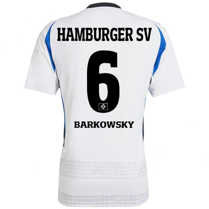 Homem Camisola Finn Barkowsky #6 Azul Branco Principal 2024/25 Camisa