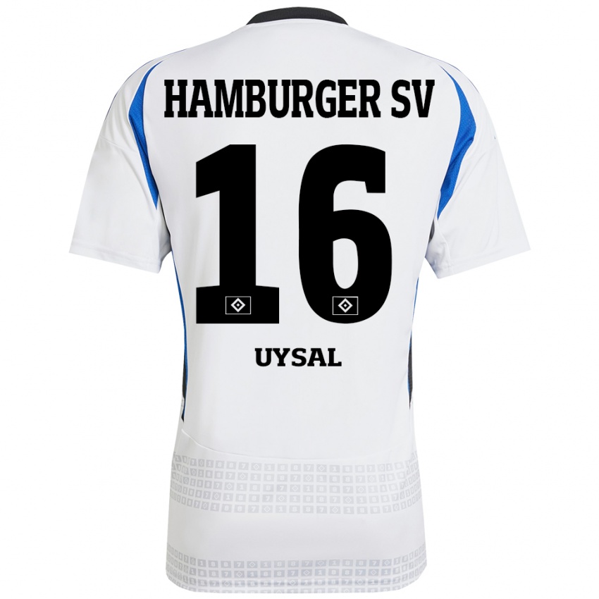 Homem Camisola Samed Uysal #16 Azul Branco Principal 2024/25 Camisa