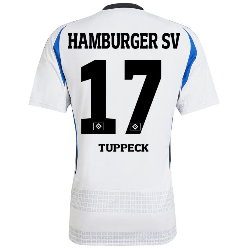 Homem Camisola Niklas Tuppeck #17 Azul Branco Principal 2024/25 Camisa