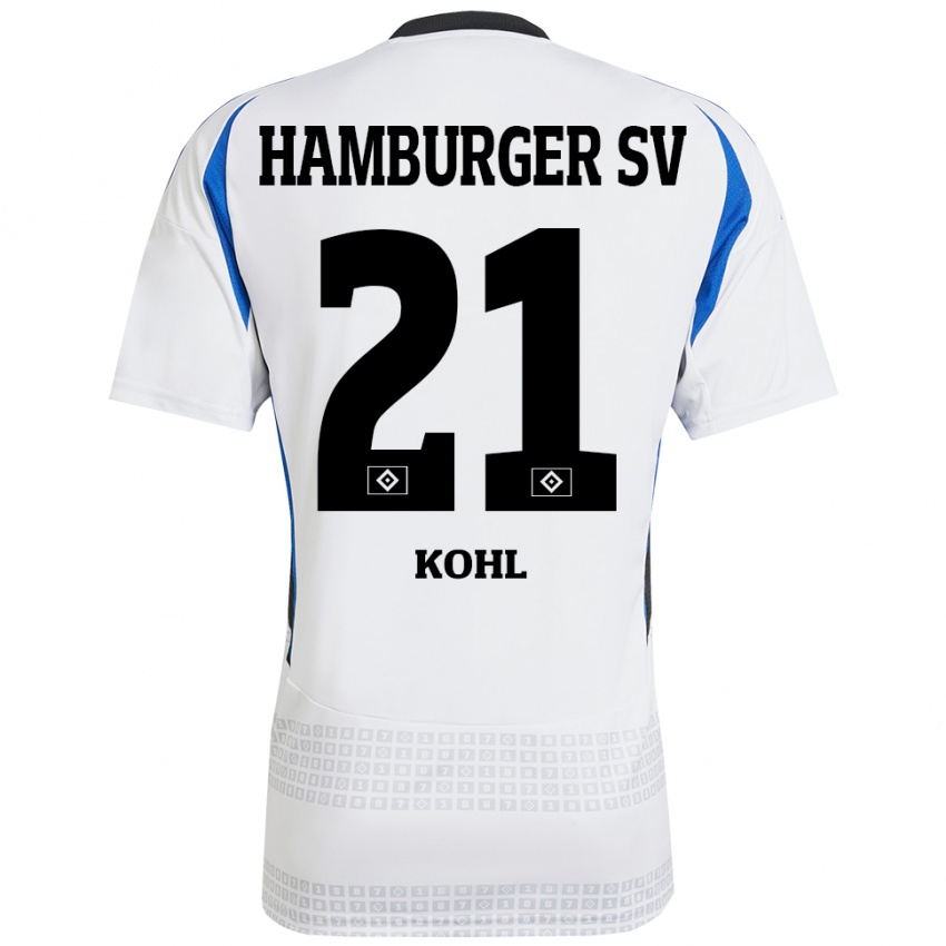 Homem Camisola Ohene Köhl #21 Azul Branco Principal 2024/25 Camisa