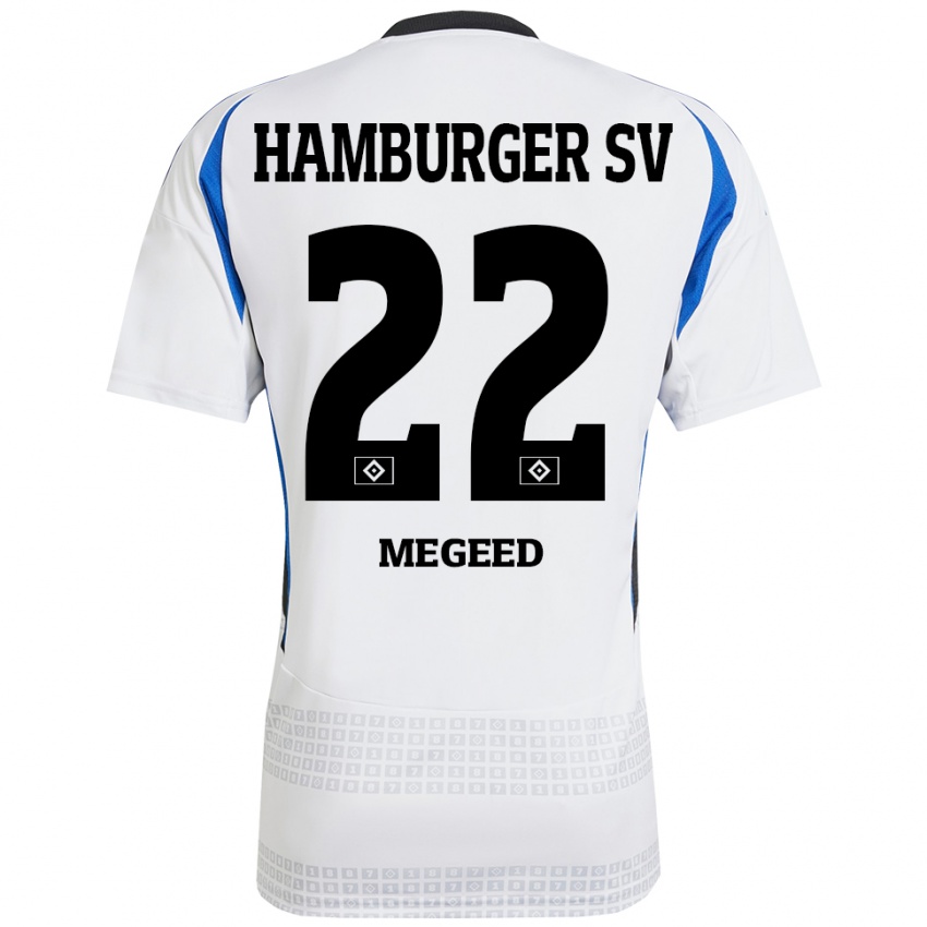 Homem Camisola Omar Megeed #22 Azul Branco Principal 2024/25 Camisa