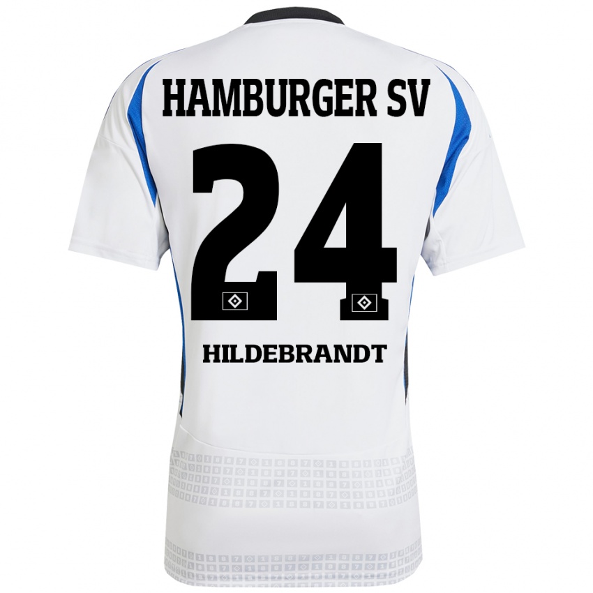 Homem Camisola Tjark Hildebrandt #24 Azul Branco Principal 2024/25 Camisa