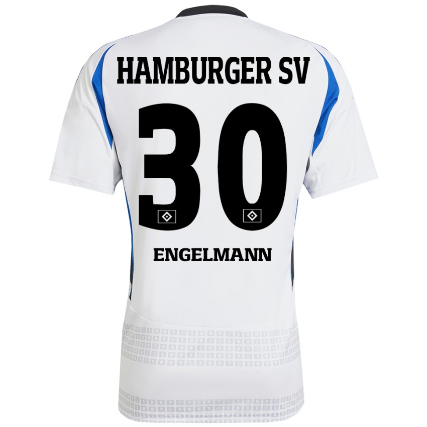 Homem Camisola Timon Engelmann #30 Azul Branco Principal 2024/25 Camisa