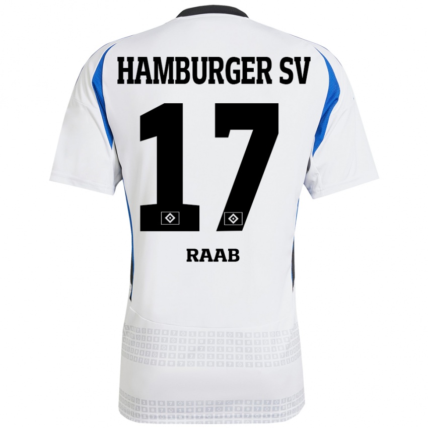 Homem Camisola Lotte Raab #17 Azul Branco Principal 2024/25 Camisa