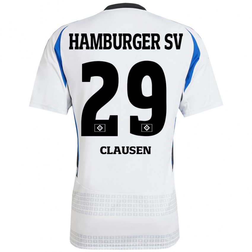 Homem Camisola Lina Clausen #29 Azul Branco Principal 2024/25 Camisa