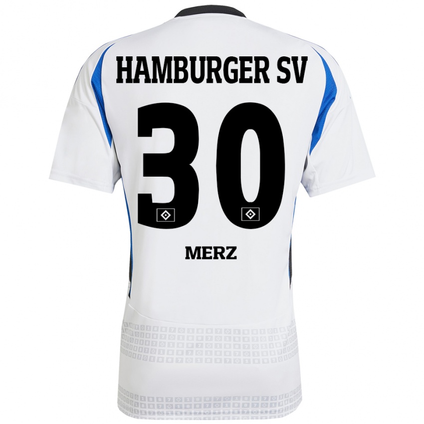 Homem Camisola Selma Merz #30 Azul Branco Principal 2024/25 Camisa