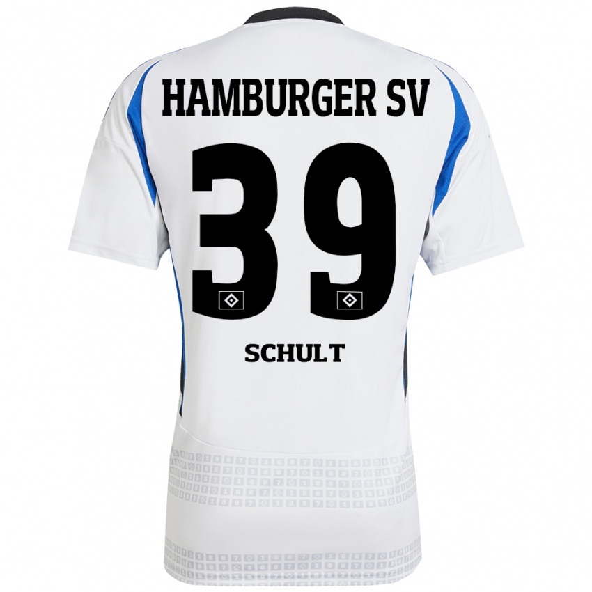 Homem Camisola Almuth Schult #39 Azul Branco Principal 2024/25 Camisa