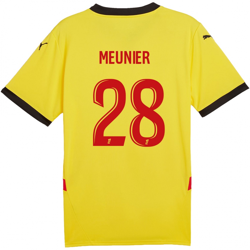 Homem Camisola Jennifer Meunier #28 Vermelho Amarelo Principal 2024/25 Camisa