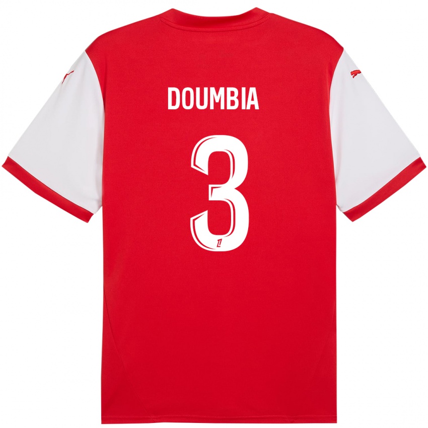 Homem Camisola Kamory Doumbia #3 Branco Vermelho Principal 2024/25 Camisa