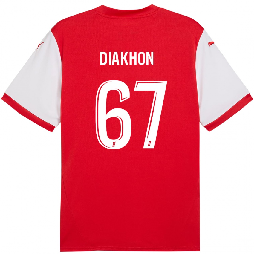 Homem Camisola Mamadou Diakhon #67 Branco Vermelho Principal 2024/25 Camisa