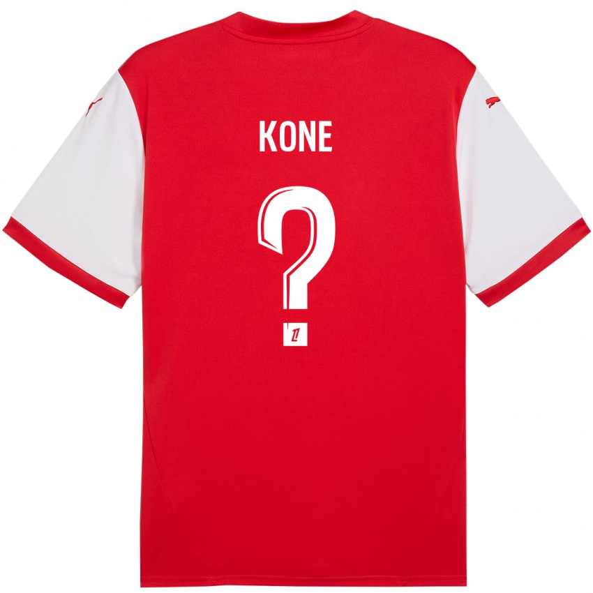 Homem Camisola Abdoul Koné #0 Branco Vermelho Principal 2024/25 Camisa