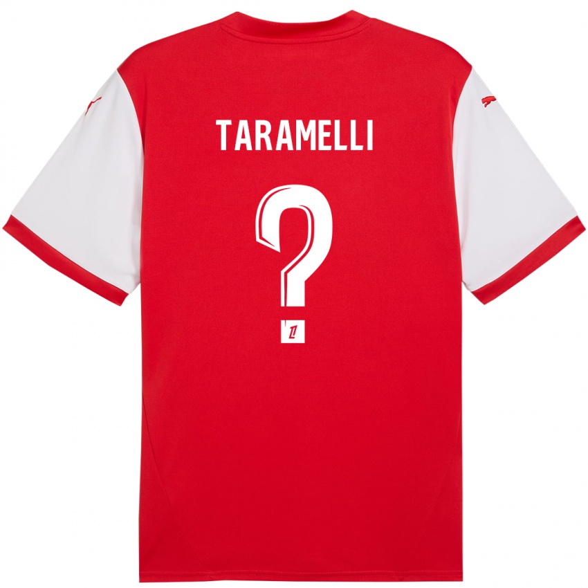 Homem Camisola Valentin Taramelli #0 Branco Vermelho Principal 2024/25 Camisa