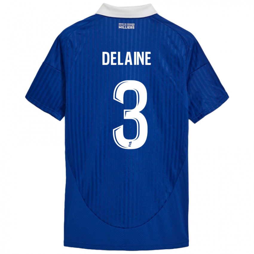 Homem Camisola Thomas Delaine #3 Branco Azul Principal 2024/25 Camisa