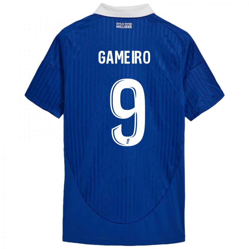 Homem Camisola Kévin Gameiro #9 Branco Azul Principal 2024/25 Camisa