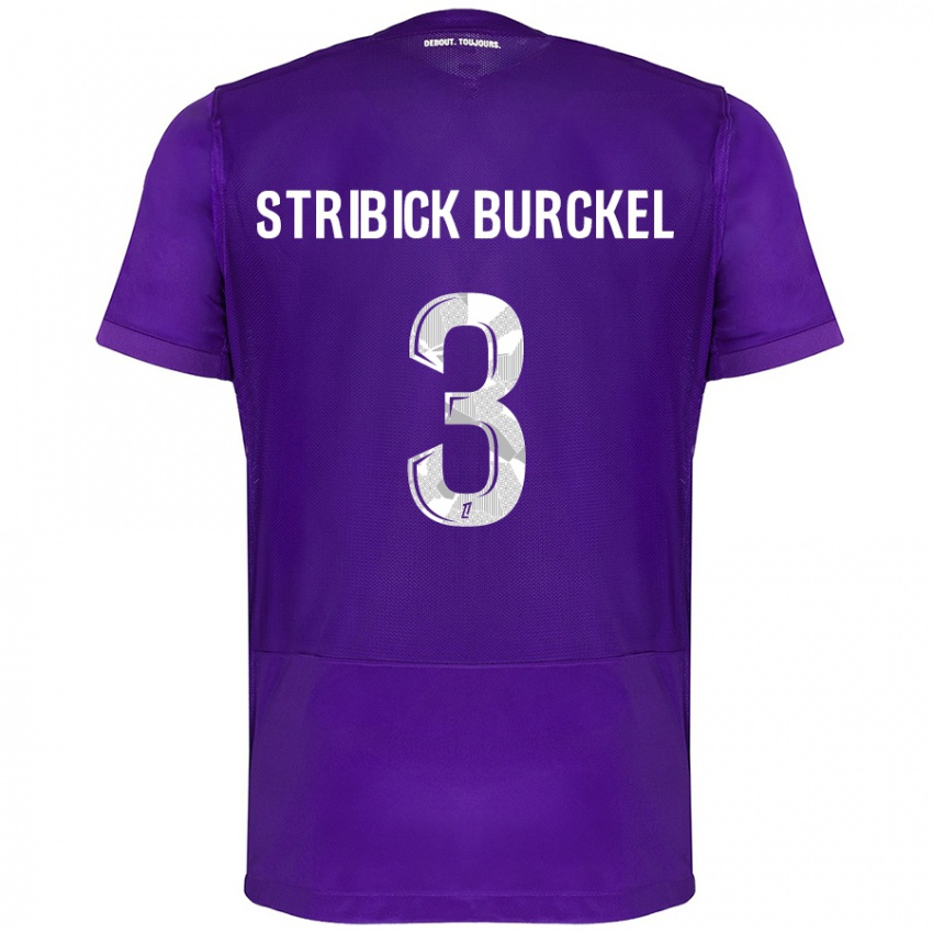 Homem Camisola Laetitia Stribick-Burckel #3 Branco Roxo Principal 2024/25 Camisa